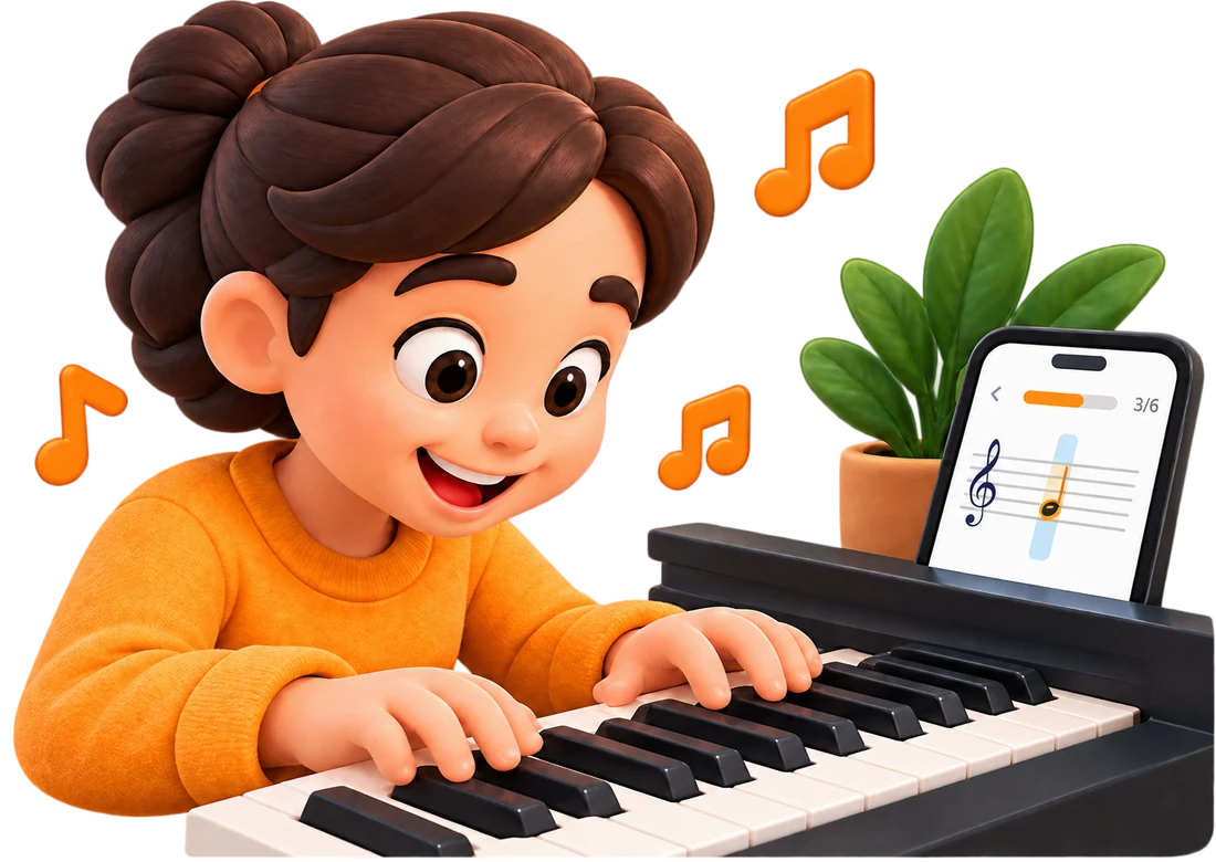 A young pianist at the piano
